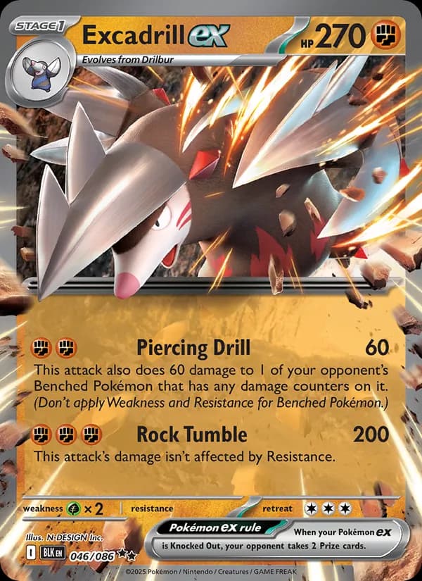 Excadrill ex — Black Bolt, Double rare