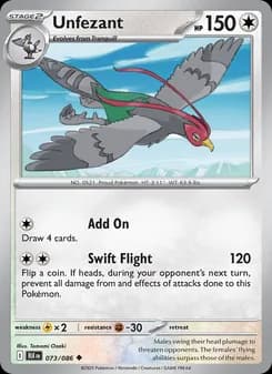 Unfezant — Black Bolt — Uncommon
