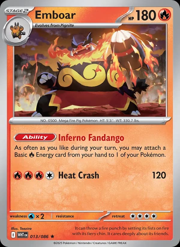 Emboar — White Flare, Rare