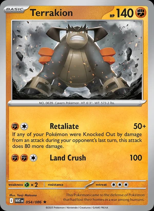 Terrakion — White Flare, Rare