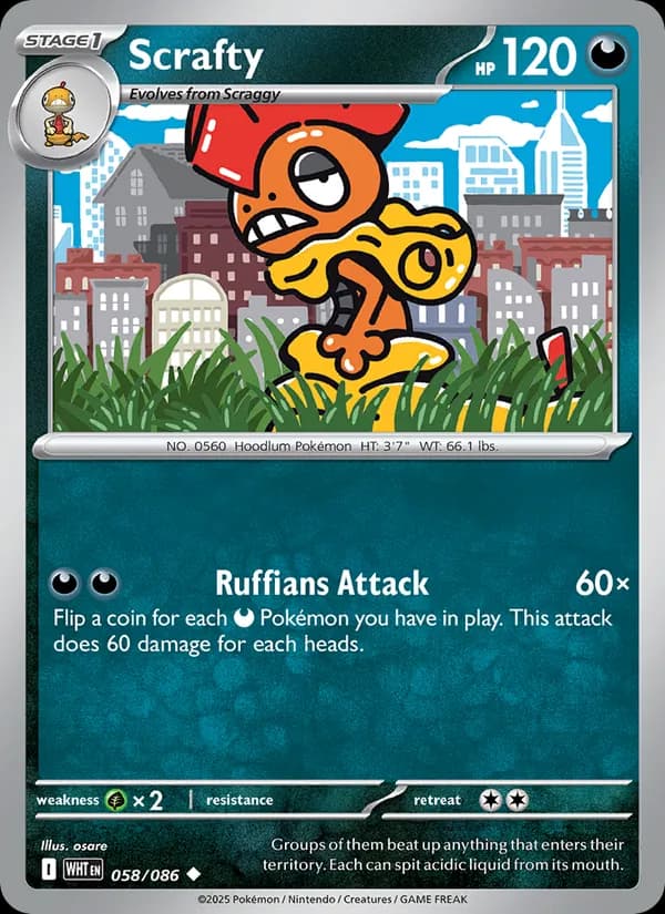Scrafty — White Flare, Uncommon