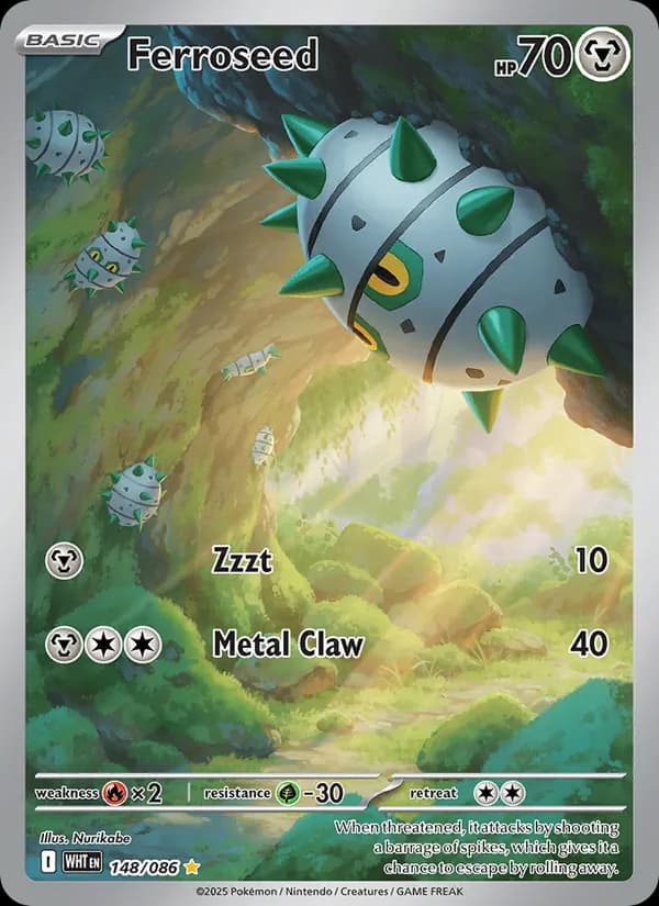 Ferroseed — White Flare, Illustration rare