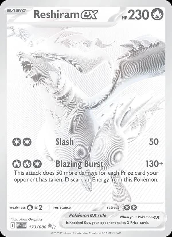 Reshiram ex — White Flare, Black White Rare