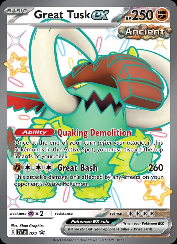 Great Tusk ex — SVP Black Star Promos, None