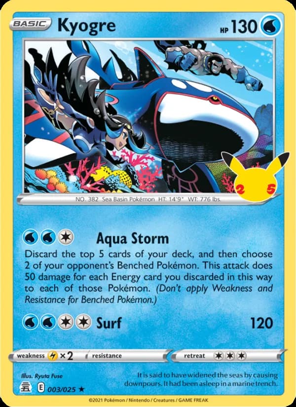 Kyogre — Celebrations, Rare