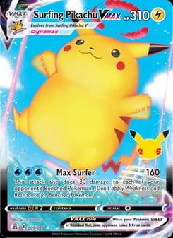 Surfing Pikachu VMAX — Celebrations — Holo Rare VMAX