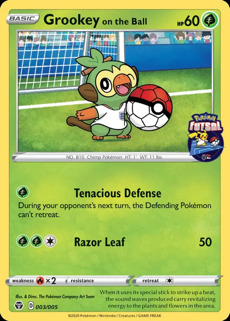 Grookey on the Ball — Pokémon Futsal 2020, None