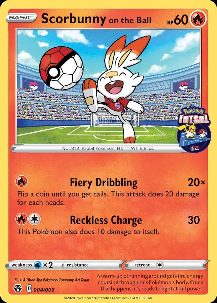 Scorbunny on the Ball — Pokémon Futsal 2020, None