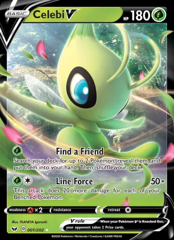 Celebi V — Sword & Shield, Holo Rare V