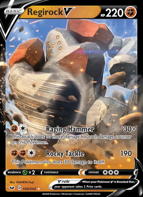 Regirock V — Sword & Shield, Holo Rare V