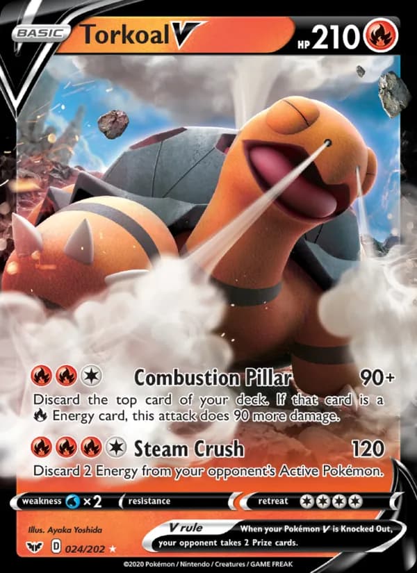 Torkoal V — Sword & Shield, Holo Rare V