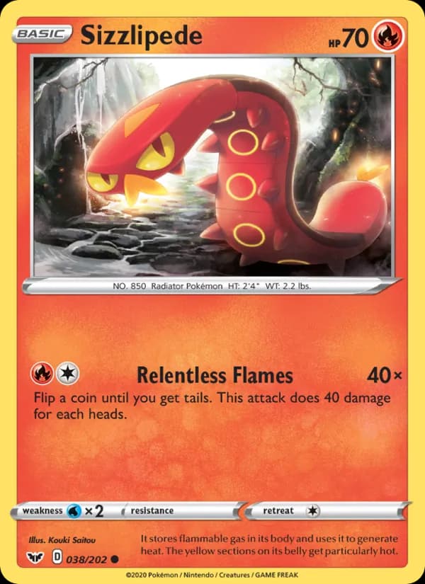 Sizzlipede — Sword & Shield, Common