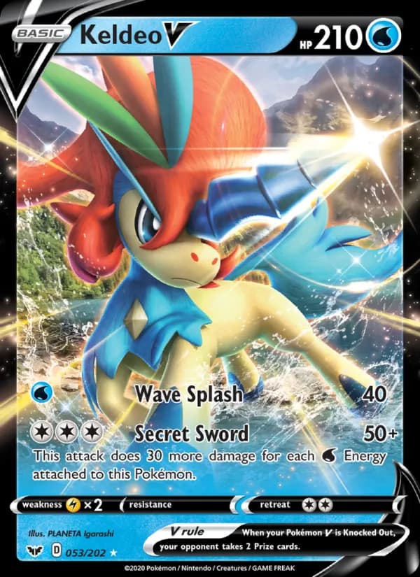 Keldeo V — Sword & Shield, Holo Rare V
