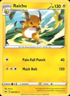 Raichu — Sword & Shield — Rare