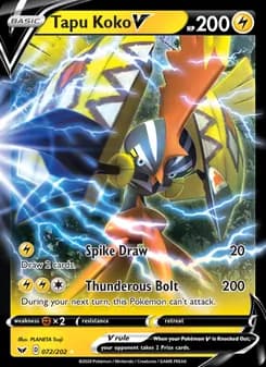 Tapu Koko V — Sword & Shield — Holo Rare V