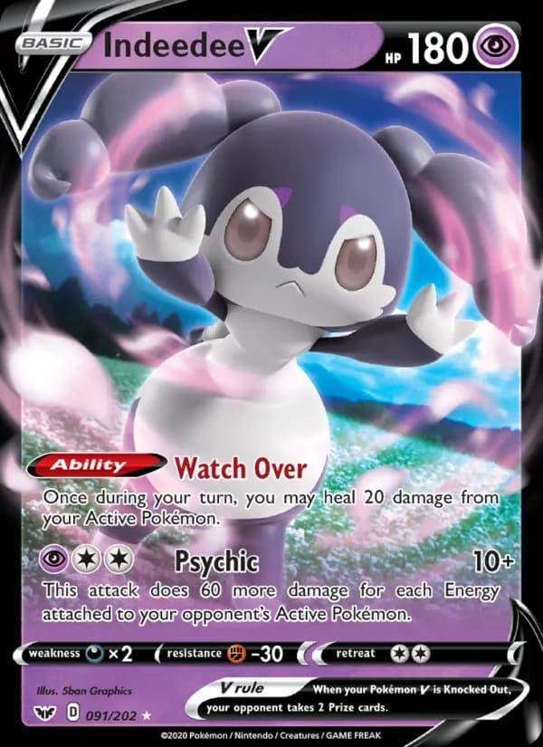 Indeedee V — Sword & Shield, Holo Rare V
