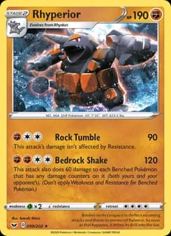 Rhyperior — Sword & Shield — Holo Rare