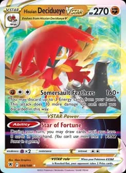 Hisuian Decidueye VSTAR — Astral Radiance — Holo Rare VSTAR