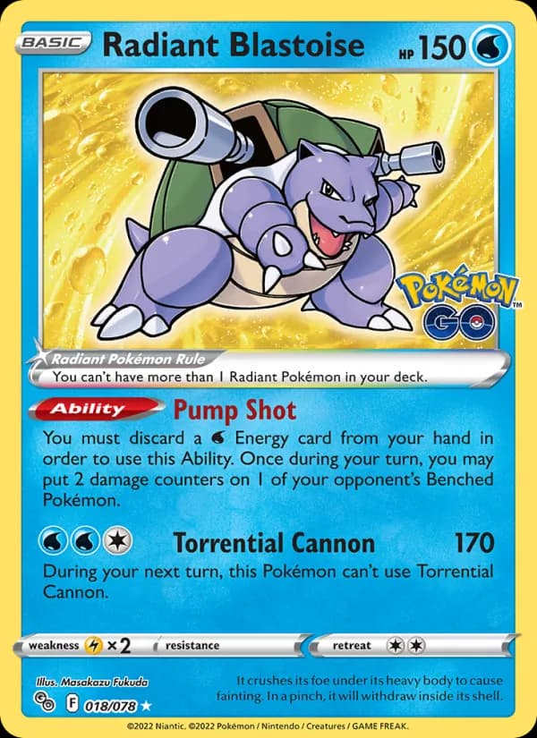 Radiant Blastoise — Pokémon GO, Radiant Rare