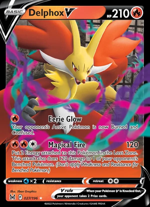 Delphox V — Lost Origin, Holo Rare V