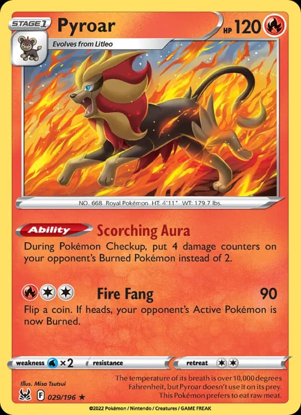 Pyroar — Lost Origin, Holo Rare