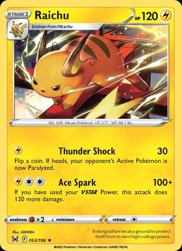 Raichu — Lost Origin, Rare