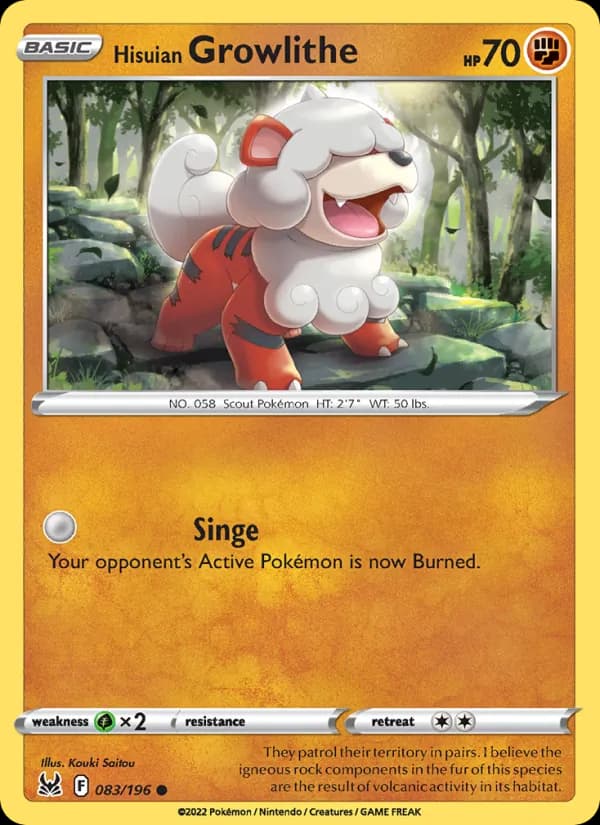 Hisuian Growlithe — Lost Origin, Common