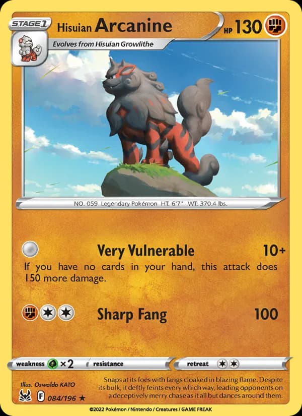 Hisuian Arcanine — Lost Origin, Holo Rare