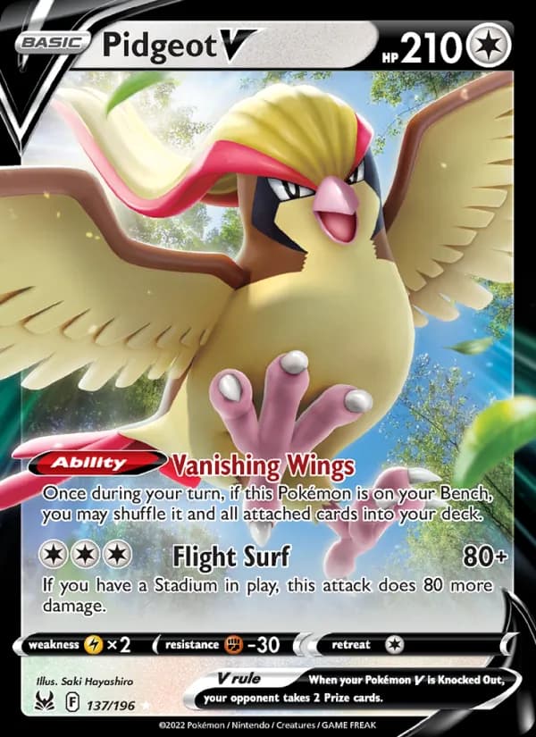 Pidgeot V — Lost Origin, Holo Rare V