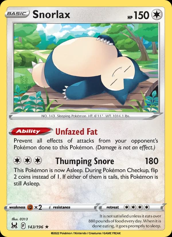 Snorlax — Lost Origin, Holo Rare