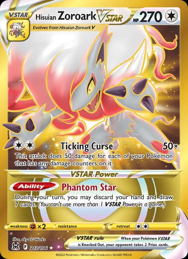 Hisuian Zoroark VSTAR — Lost Origin, Secret Rare