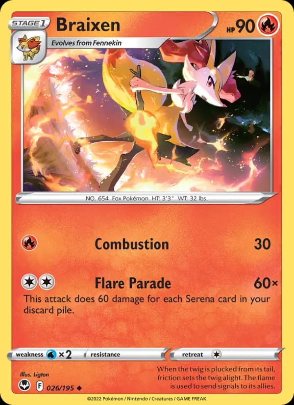 Braixen — Silver Tempest, Uncommon