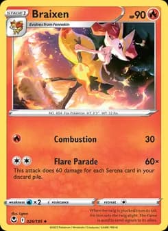 Braixen — Silver Tempest — Uncommon