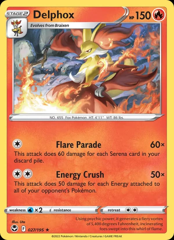 Delphox — Silver Tempest, Rare