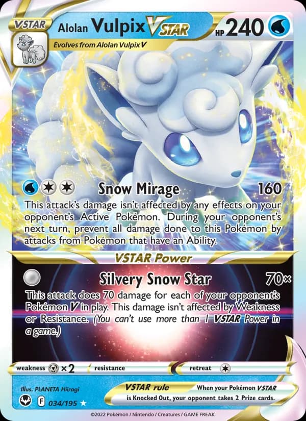 Alolan Vulpix VSTAR — Silver Tempest, Holo Rare VSTAR
