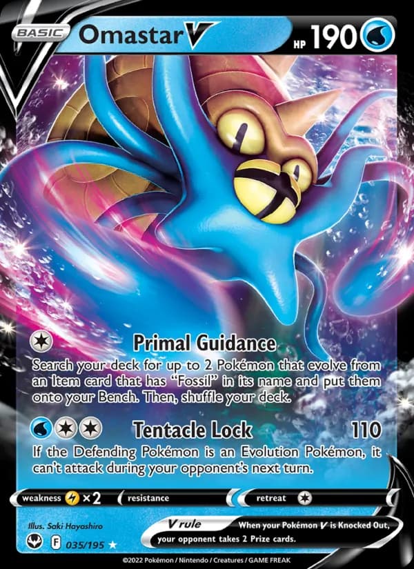 Omastar V — Silver Tempest, Holo Rare V