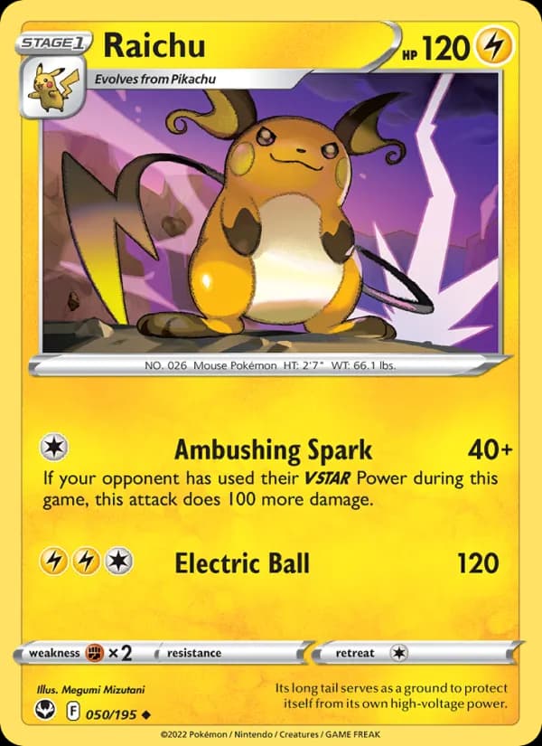 Raichu — Silver Tempest, Uncommon