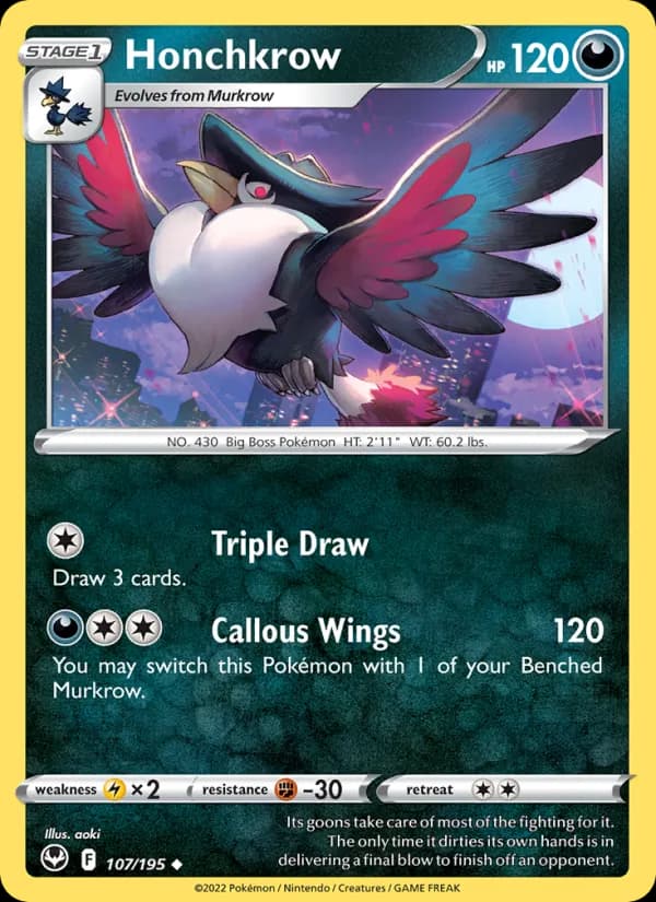 Honchkrow — Silver Tempest, Uncommon