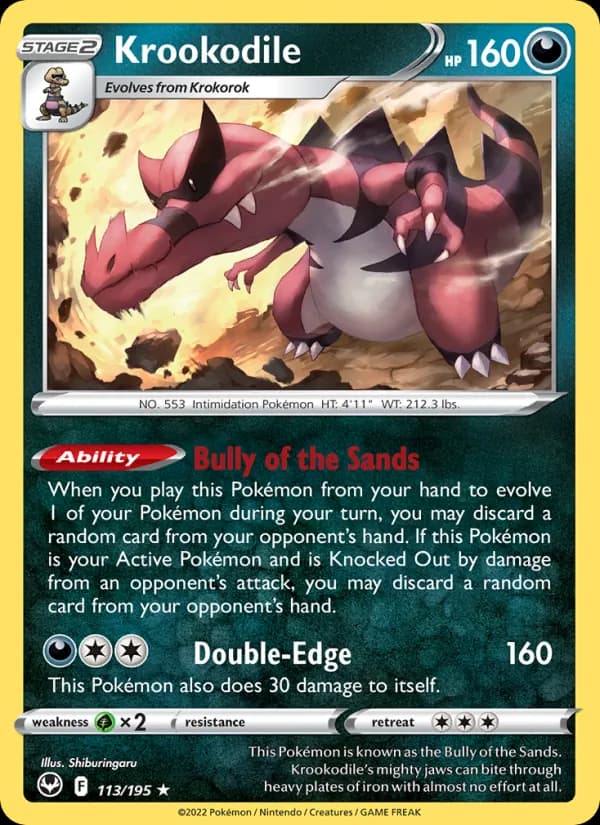 Krookodile — Silver Tempest, Holo Rare