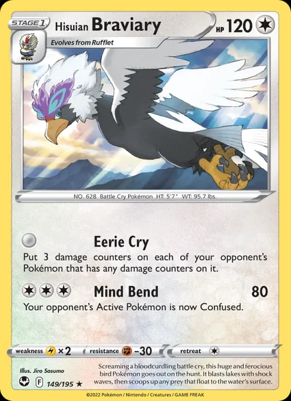 Hisuian Braviary — Silver Tempest, Rare