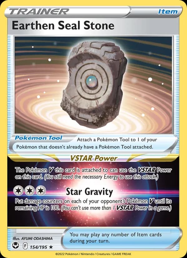 Earthen Seal Stone — Silver Tempest, Holo Rare