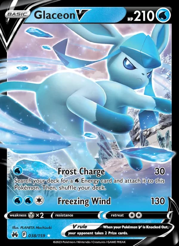 Glaceon V — Crown Zenith, Holo Rare V