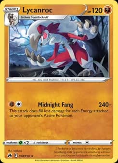 Lycanroc — Crown Zenith — Rare