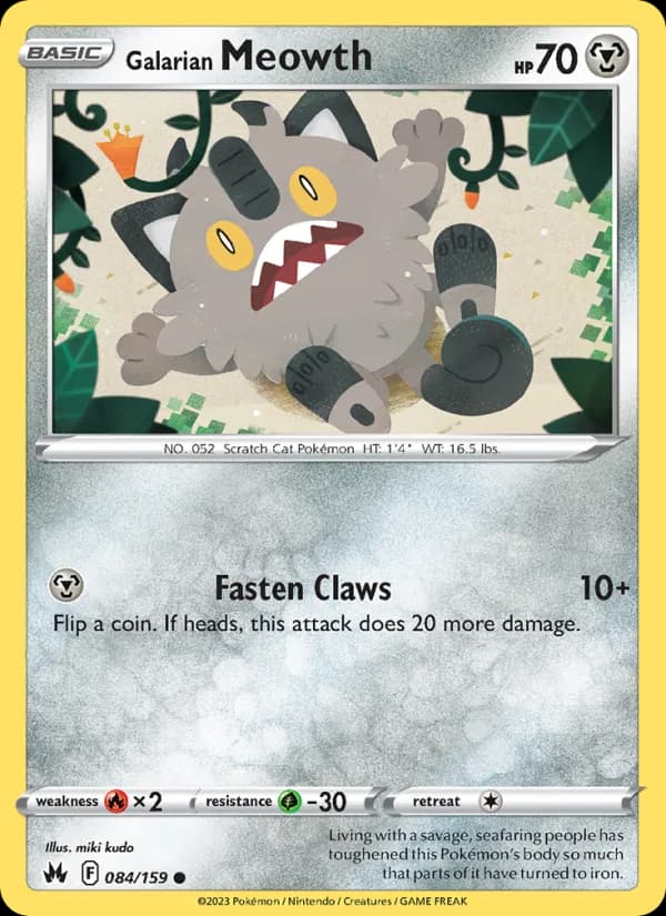 Galarian Meowth — Crown Zenith, Common