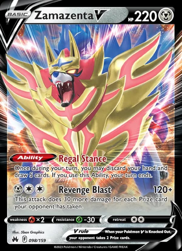 Zamazenta V — Crown Zenith, Holo Rare V