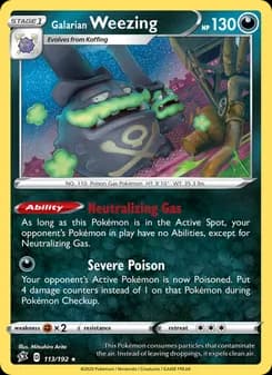 Galarian Weezing — Rebel Clash — Holo Rare