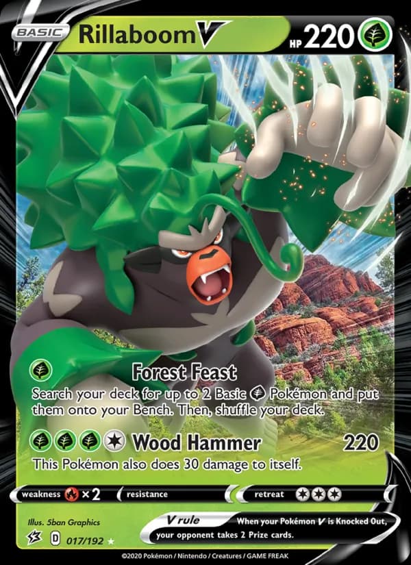 Rillaboom V — Rebel Clash, Holo Rare V