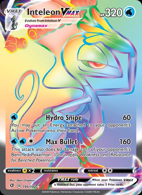 Inteleon VMAX — Rebel Clash, Secret Rare