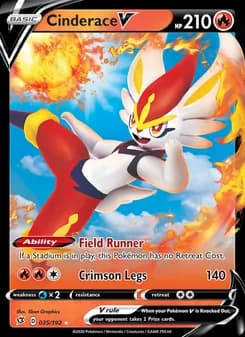 Cinderace V — Rebel Clash — Holo Rare V