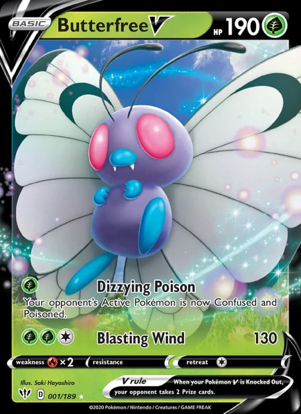 Butterfree V — Darkness Ablaze, Holo Rare V